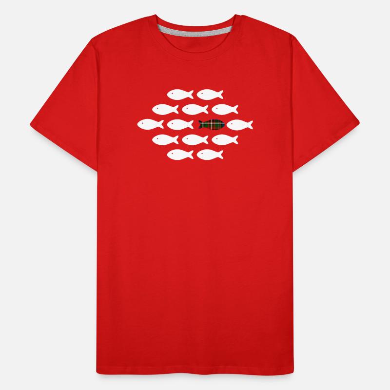 Unique Plaid Fish Men's Premium Organic T-Shirt