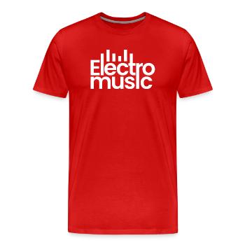 Elektro-Musik-Logo - Männer Premium Bio T-Shirt - Rot - Vorne - Damien (186cm)