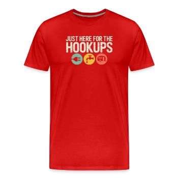 Hookups Trio: Plug, Tap, Camper - Men's Premium Organic T-Shirt - red - Front - Damien (186cm)