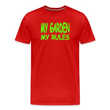Garten - Männer Premium Bio T-Shirt - Rot - Vorne - Damien (186cm)