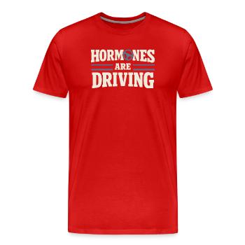 Périménopause Humour Périménopause - T-shirt bio Premium Homme - rouge - Devant - Damien (186cm)