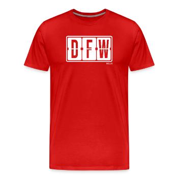 Dallas DFW, City Souvenir Hoodie, Mütze, Tasse - Männer Premium Bio T-Shirt - Rot - Vorne - Damien (186cm)