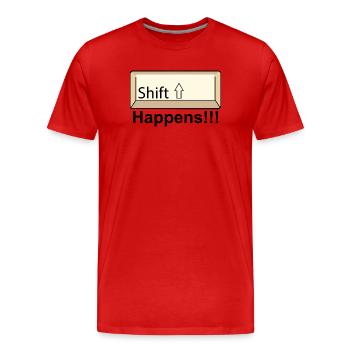 Shift Key Minimal Keyboard Design - Men's Premium Organic T-Shirt - red - Front - Damien (186cm)