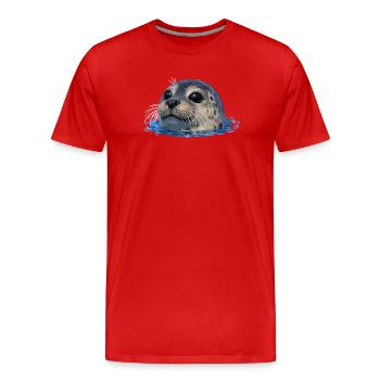 Seal above water - Men's Premium Organic T-Shirt - red - Front - Damien (186cm)