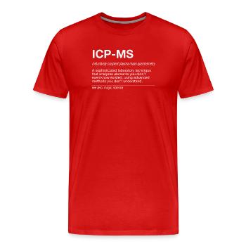 ICP-MS Mass Spectrometry Plasma Analysis - Men's Premium Organic T-Shirt - red - Front - Damien (186cm)