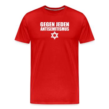 Gegen jeden antisemitismus - Männer Premium Bio T-Shirt - Rot - Vorne - Damien (186cm)