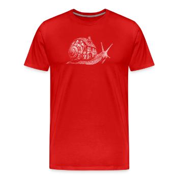 Weinbergschnecke - Männer Premium Bio T-Shirt - Rot - Vorne - Damien (186cm)