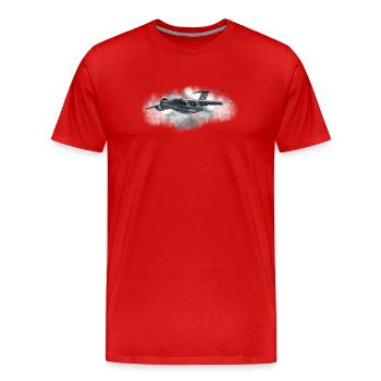 avions de transport - T-shirt bio Premium Homme - rouge - Devant - Damien (186cm)