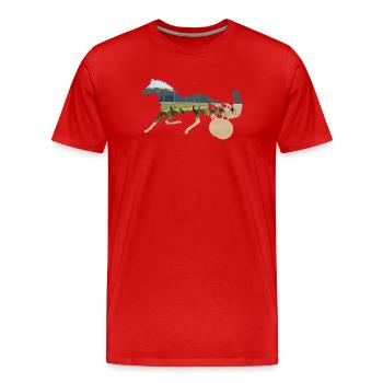 horse racing - Men's Premium Organic T-Shirt - red - Front - Damien (186cm)
