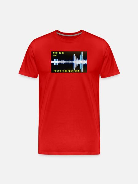 Futuristic Rotterdam Skyline Reflection - Men's Premium Organic T-Shirt - red