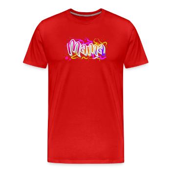 Mama - Männer Premium Bio T-Shirt - Rot - Vorne - Damien (186cm)
