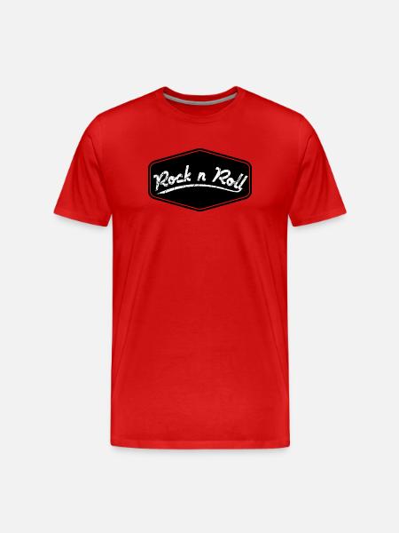 Rock n Roll Shield Shape - Men's Premium Organic T-Shirt - red