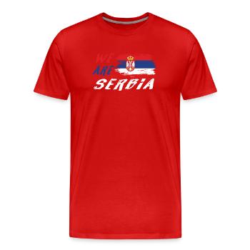 Wir sind Serbien - Männer Premium Bio T-Shirt - Rot - Vorne - Damien (186cm)