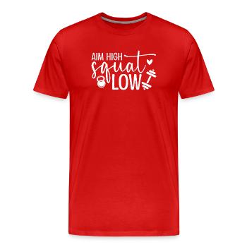 Motivierendes Fitness-Zitat-Design - Männer Premium Bio T-Shirt - Rot - Vorne - Damien (186cm)