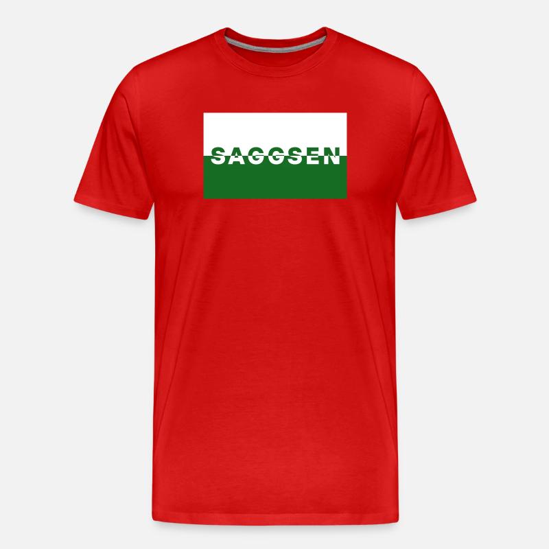 Saggsen / Sachsen - Männer Premium Bio T-Shirt - Rot
