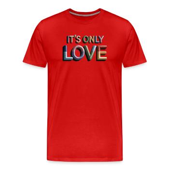 Colorful Embroidered Love Letters - Men's Premium Organic T-Shirt - red - Front - Damien (186cm)