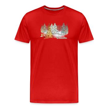 Noël paisible dans la forêt hivernale de l’Avent - T-shirt bio Premium Homme - rouge - Devant - Damien (186cm)