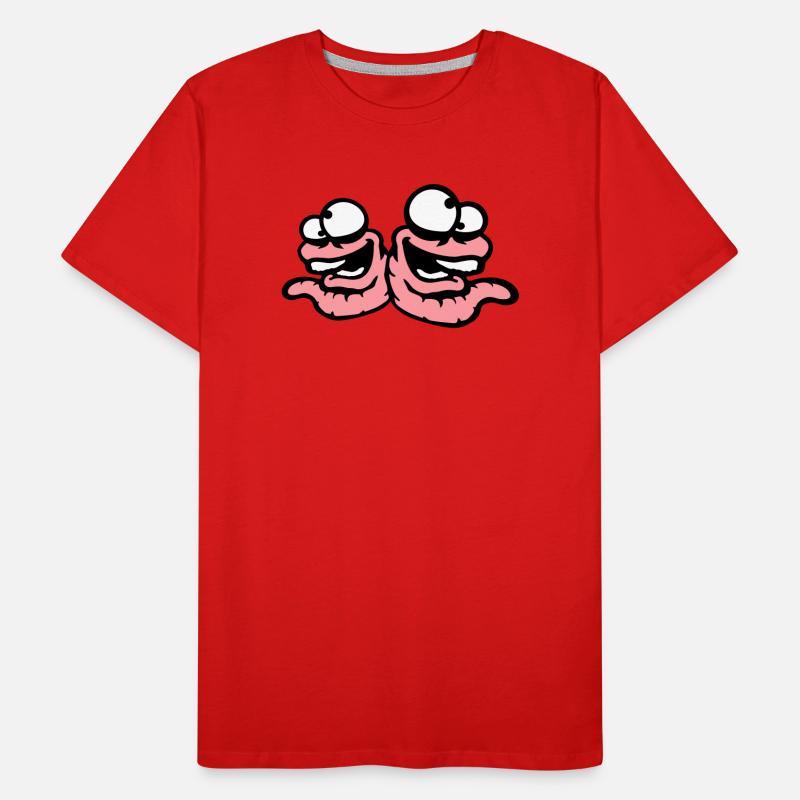 Worms Laughing Duo Crazy Squinting Silly Team Men's Premium Organic T-Shirt