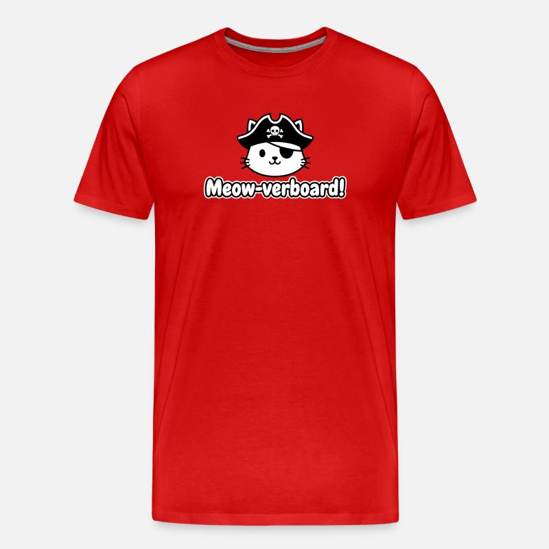 Katzenpirat Meow-Board Design - Männer Premium Bio T-Shirt - Rot
