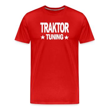 Tractor - Men's Premium Organic T-Shirt - red - Front - Damien (186cm)