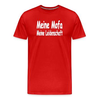 Mofa - Männer Premium Bio T-Shirt - Rot - Vorne - Damien (186cm)