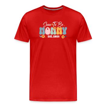 Bald Mama Est 2026 Blumen - Männer Premium Bio T-Shirt - Rot - Vorne - Damien (186cm)