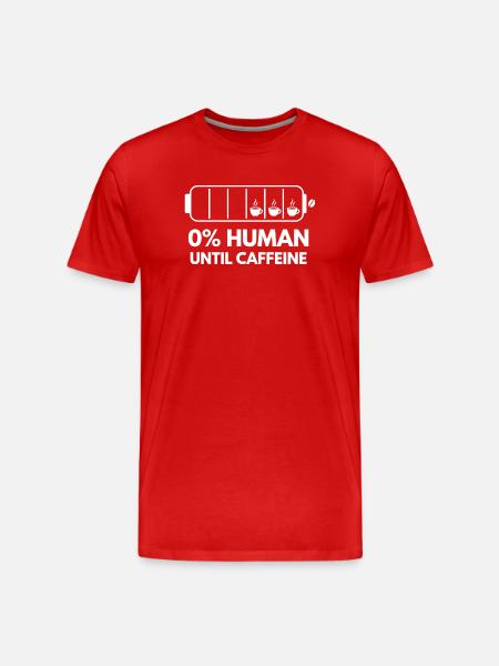 Caffeine Gauge Coffee Tee Fans - Men's Premium Organic T-Shirt - red
