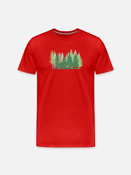 Forest Tree Greens - Men's Premium Organic T-Shirt - red