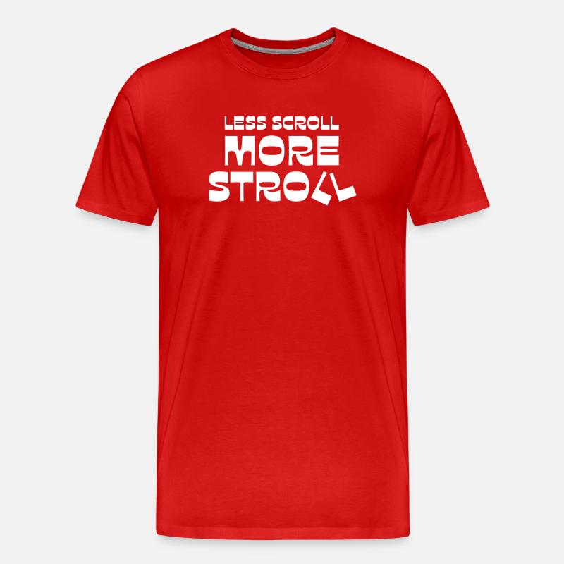 Less Scroll More Stroll - Men's Premium Organic T-Shirt - red