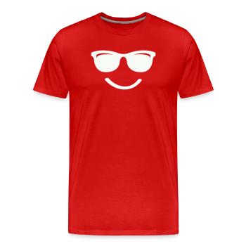 Sourire - T-shirt bio Premium Homme - rouge - Devant - Damien (186cm)