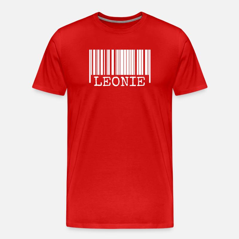 Leonie als Strichcode - Männer Premium Bio T-Shirt - Rot
