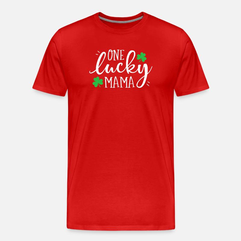 Ein Lucky Mama Clover Tee - Männer Premium Bio T-Shirt - Rot