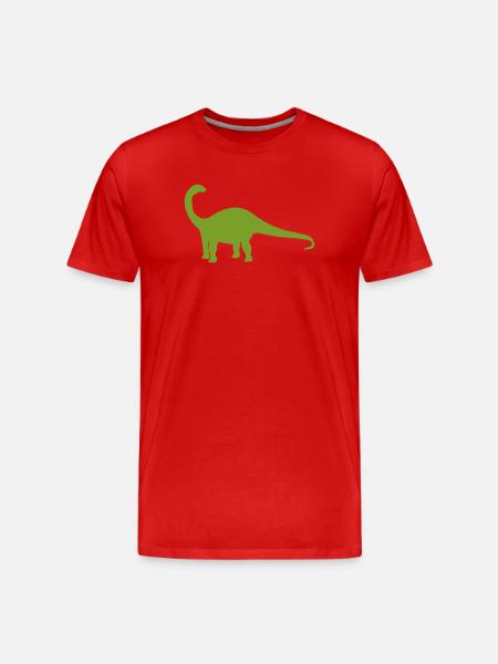 Dinosaur Silhouette Green - Men's Premium Organic T-Shirt - red
