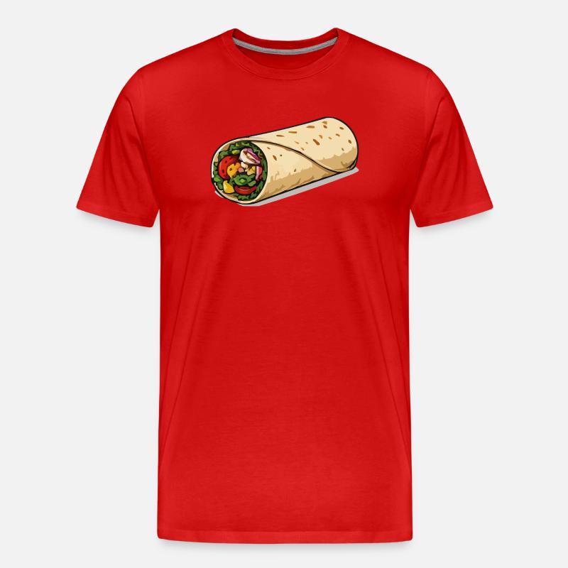 Farbintensiver Burrito-Wrap - Männer Premium Bio T-Shirt - Rot