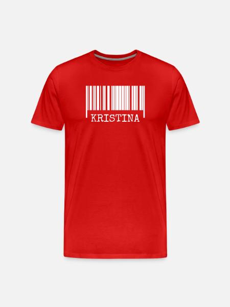 Strichcode Kristina - Männer Premium Bio T-Shirt - Rot
