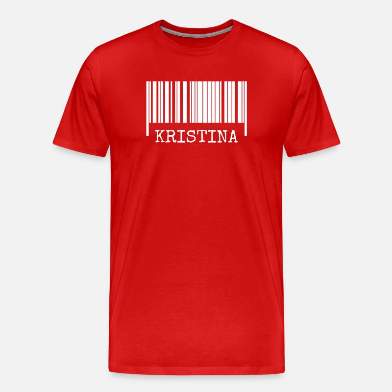 Strichcode Kristina - Männer Premium Bio T-Shirt - Rot