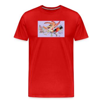 Just a Walking Dog - Men's Premium Organic T-Shirt - red - Front - Damien (186cm)