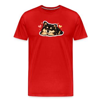 Lapphund finlandais chaleureux - T-shirt bio Premium Homme - rouge - Devant - Damien (186cm)