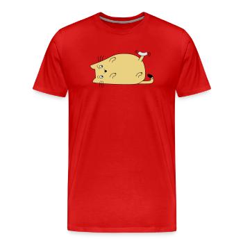Cat with tape - Men's Premium Organic T-Shirt - red - Front - Damien (186cm)