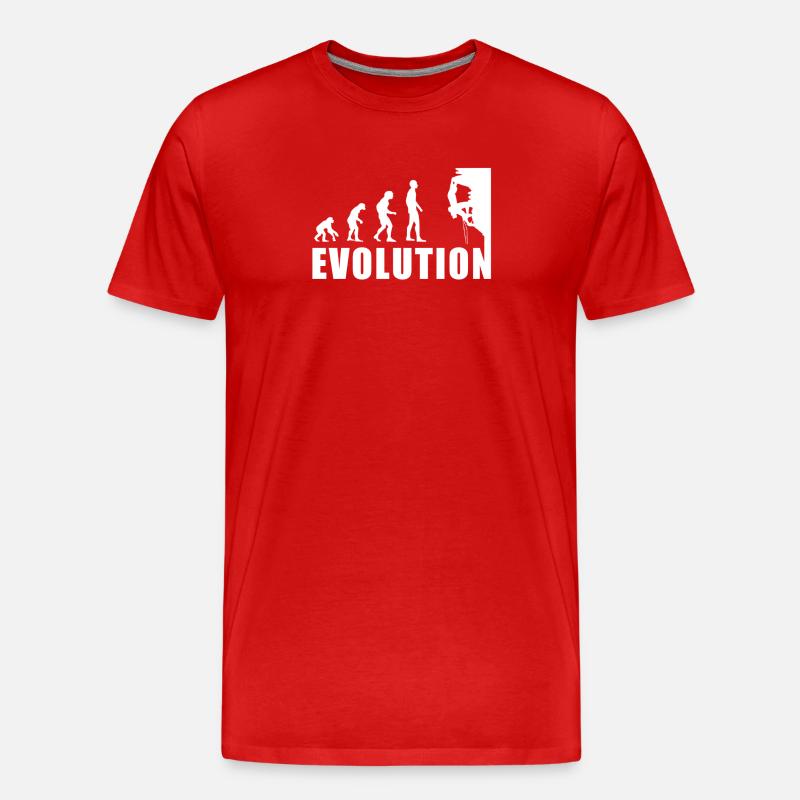 EVOLUTION Klettern Bergsteigen Climbing Geschenk - Männer Premium Bio T-Shirt - Rot