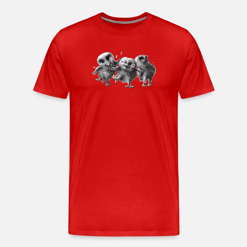 drei glückliche eulen - Männer Premium Bio T-Shirt - Rot