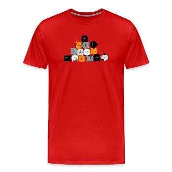 Chat, chat, chat ... miaou - T-shirt bio Premium Homme - rouge - Devant - Damien (186cm)