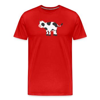Vache Vaches - T-shirt bio Premium Homme - rouge - Devant - Damien (186cm)