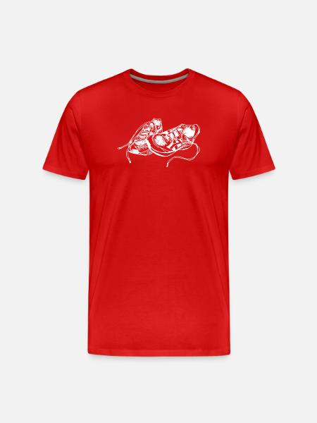 Hand Drawn Sneaker Sketch - Men's Premium Organic T-Shirt - red