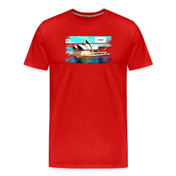 SYDNEY - Männer Premium Bio T-Shirt - Rot - Vorne - Damien (186cm)
