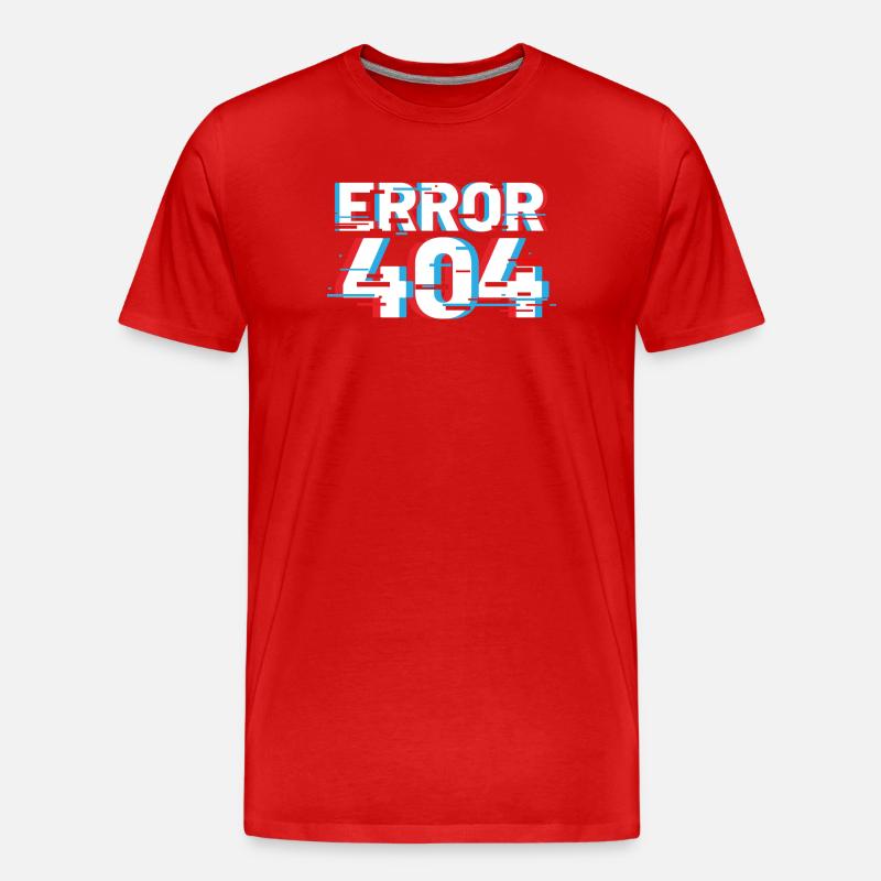 Fehler 404 Glitch - Männer Premium Bio T-Shirt - Rot
