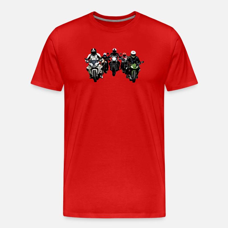 Biker Gruppe Farbe - Männer Premium Bio T-Shirt - Rot