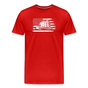 Patriotische Mütze auf der Schwachflagge - Männer Premium Bio T-Shirt - Rot - Vorne - Damien (186cm)