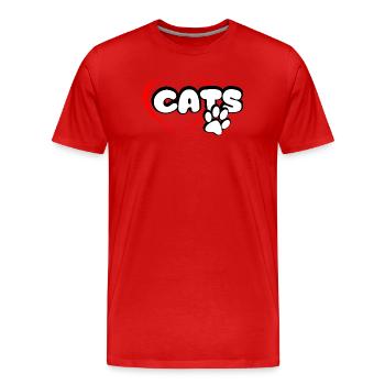 Cats Love Cat Cat Hangover - Men's Premium Organic T-Shirt - red - Front - Damien (186cm)