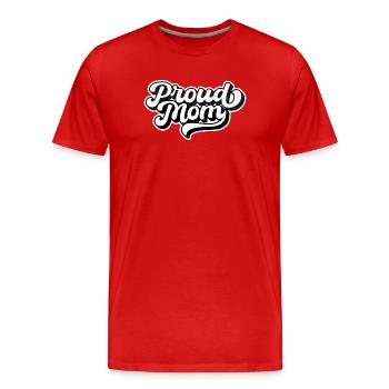 Proud Mom Vintage Love Lettering - Men's Premium Organic T-Shirt - red - Front - Damien (186cm)